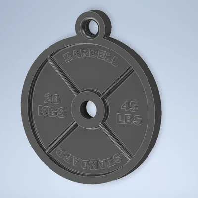 Móc khóa hình bánh tạ 20kg in 3D độc đáo cho dân tập Gym