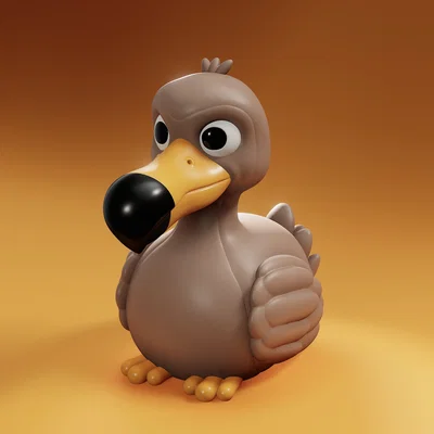 Chim Dodo Bird dễ thương (mẫu 3D)