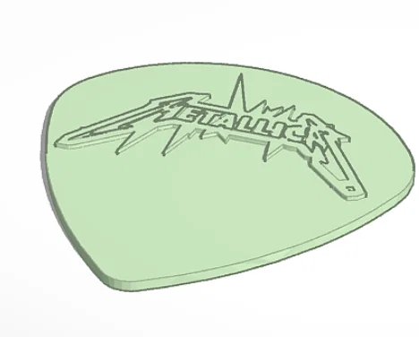 Mẫu in 3D gảy đàn guitar logo Metallica cực chất cho fan hâm mộ - Image 1