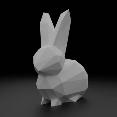 Mô hình chú thỏ Low Poly - File in 3D trang trí độc đáo