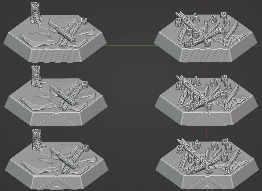 Đế Hex rừng cháy SET 1 có chỉ báo mặt trước cho Battletech (30mm) - Image 1