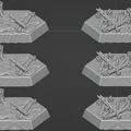 Đế Hex rừng cháy SET 1 có chỉ báo mặt trước cho Battletech (30mm) - Thumbnail 1