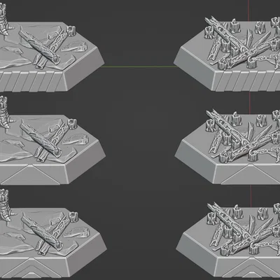 Đế Hex rừng cháy SET 1 có chỉ báo mặt trước cho Battletech (30mm)