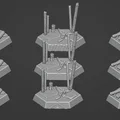 Bộ Đế Hex Rừng Cháy SET 2 có chỉ hướng mặt trước cho Battletech (30mm) - Thumbnail 1