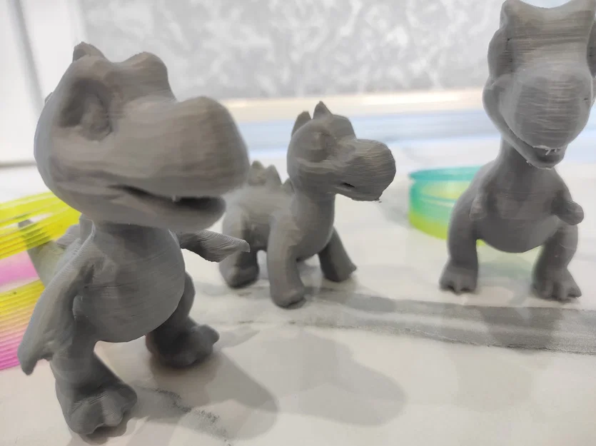 Mô hình 3D bộ ba anh em khủng long ngộ nghĩnh (Funny Dinosaur Brothers) - Image 1
