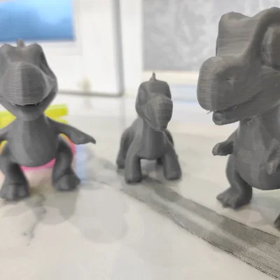 Mô hình 3D bộ ba anh em khủng long ngộ nghĩnh (Funny Dinosaur Brothers)