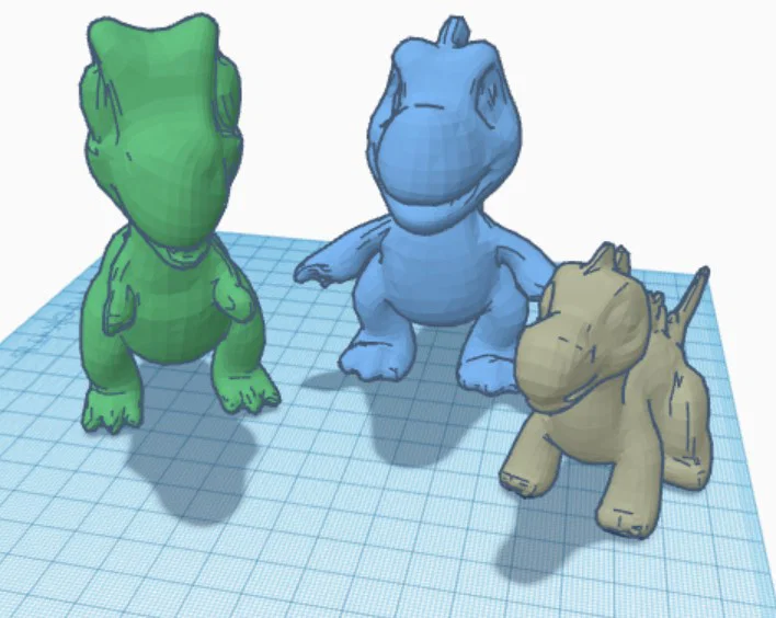 Mô hình 3D bộ ba anh em khủng long ngộ nghĩnh (Funny Dinosaur Brothers) - Image 3
