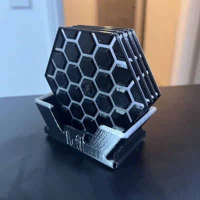 Bộ lót ly HEX và giá đỡ (HEX Drinks Coasters and holder.)
