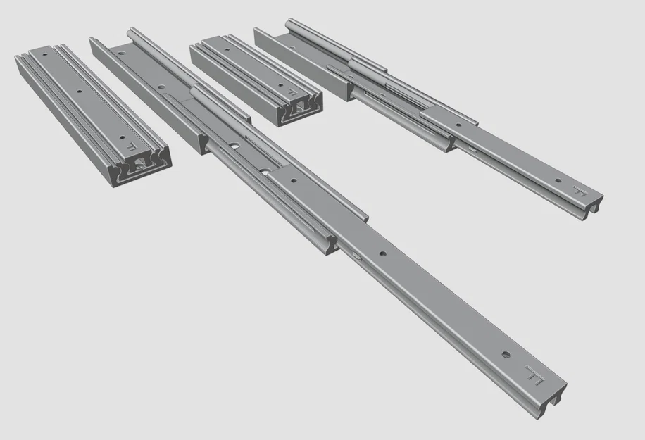 Telescopic extension (Teleskopauszug) cho ngăn kéo nhỏ 100mm/150mm - Image 1