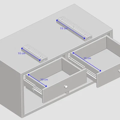 Telescopic extension (Teleskopauszug) cho ngăn kéo nhỏ 100mm/150mm
