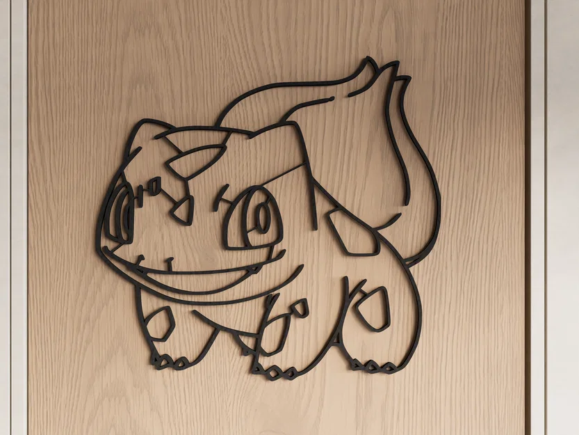 Tranh treo tường 3D Bulbasaur Pokemon tối giản độc đáo - Image 1