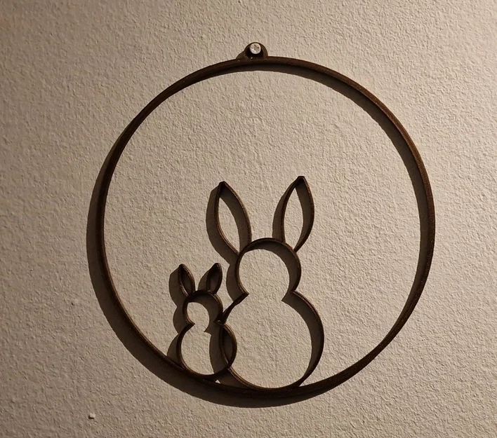 Vòng treo tường/cửa sổ 2 thỏ Phục Sinh (Wandring Fenster Ring Osterhasen) - Image 1