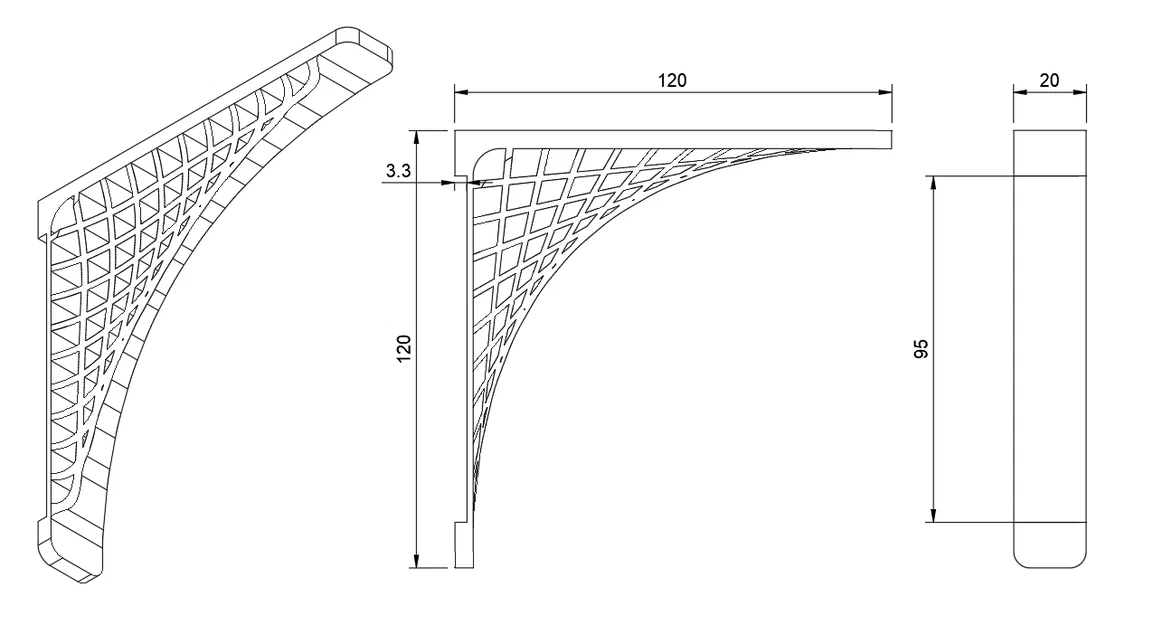 Ke đỡ kệ treo tường hình học dùng keo dán Command Strip - Image 2
