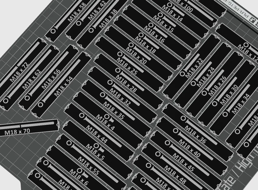Nhãn Gridfinity: Vít đầu chìm lục giác ISO 10642 (DIN 7991) M2.5–M20 - Image 3