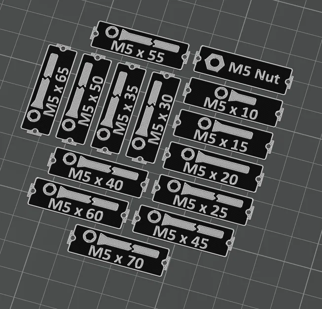 Nhãn Gridfinity: Vít đầu chìm lục giác ISO 10642 (DIN 7991) M2.5–M20 - Image 4