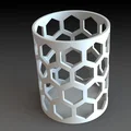 Ống cắm bút họa tiết tổ ong - Mẫu in 3D trang trí bàn làm việc - Thumbnail 1