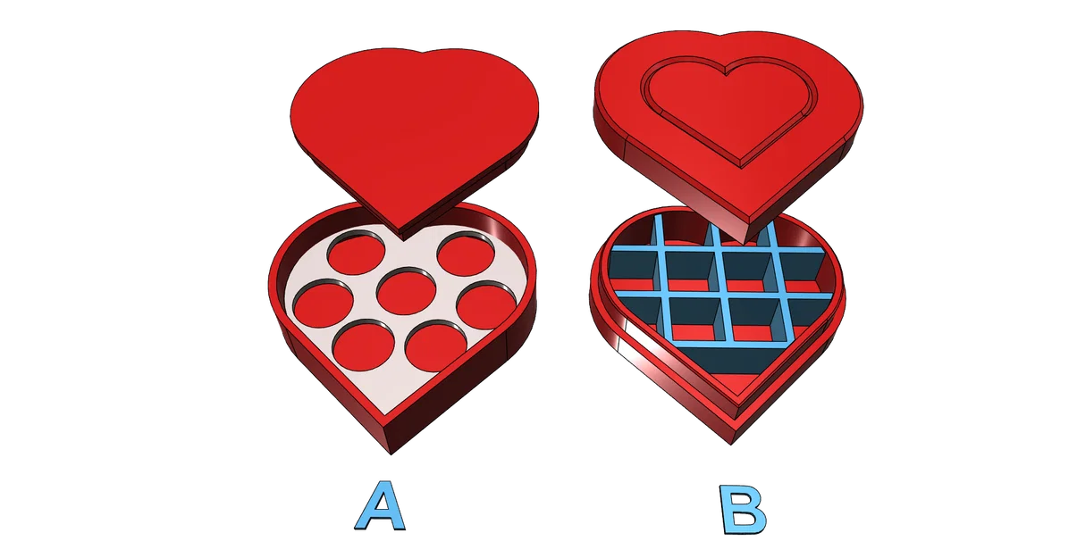 Hộp đựng kẹo hình trái tim 3D in dễ dàng - Heart Box - Image 1