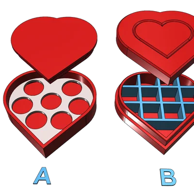 Hộp đựng kẹo hình trái tim 3D in dễ dàng - Heart Box