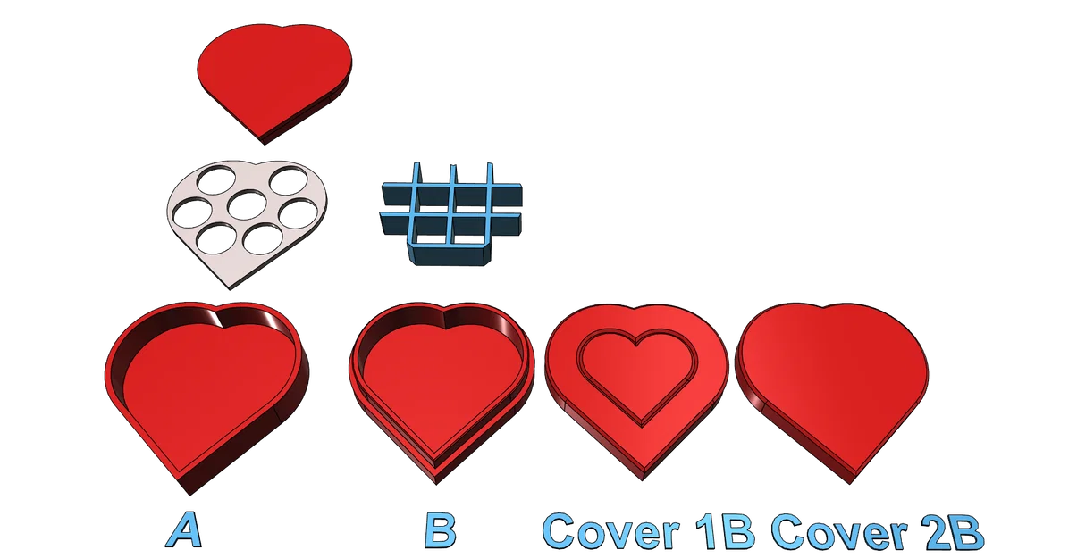 Hộp đựng kẹo hình trái tim 3D in dễ dàng - Heart Box - Image 5
