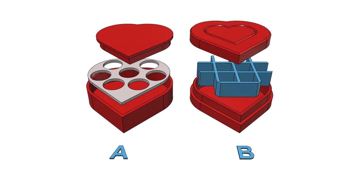 Hộp đựng kẹo hình trái tim 3D in dễ dàng - Heart Box - Image 6