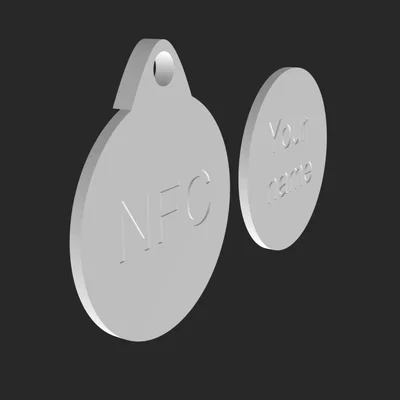 Móc khóa đựng thẻ NFC (NFC Tag holder Keyring) in 3D tiện dụng