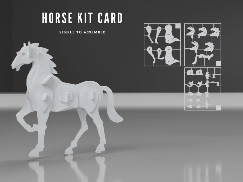 Horse kit card - Bộ kit card ngựa lắp ráp in 3D - Image 1