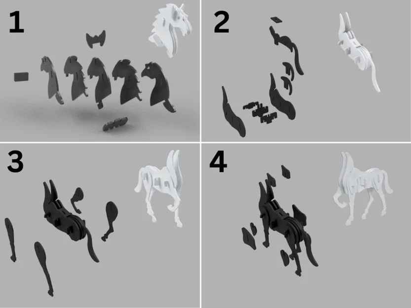 Horse kit card - Bộ kit card ngựa lắp ráp in 3D - Image 3