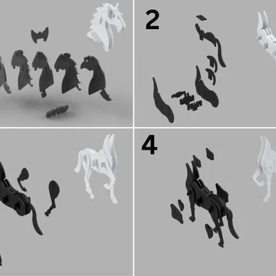 Horse kit card - Bộ kit card ngựa lắp ráp in 3D