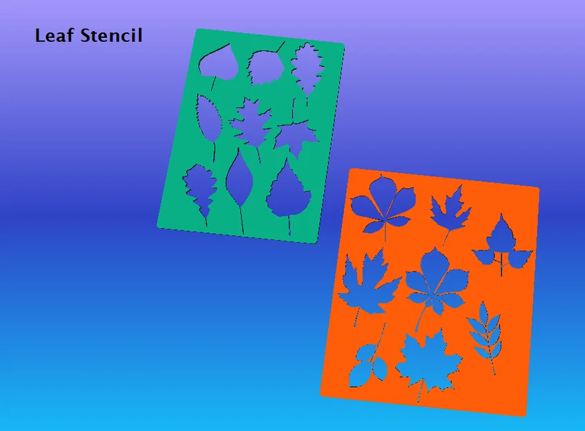 Khuôn vẽ hình lá (Leaf Stencil) - Dụng cụ in 3D sáng tạo cho trẻ - Image 1