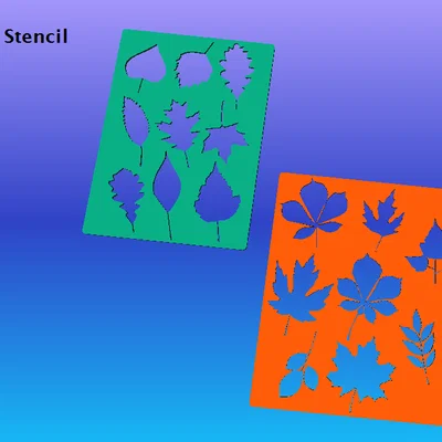 Khuôn vẽ hình lá (Leaf Stencil) - Dụng cụ in 3D sáng tạo cho trẻ