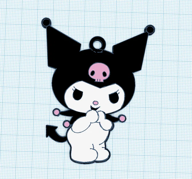 Mô hình móc khóa Kuromi Sanrio dễ thương - File in 3D - Image 1