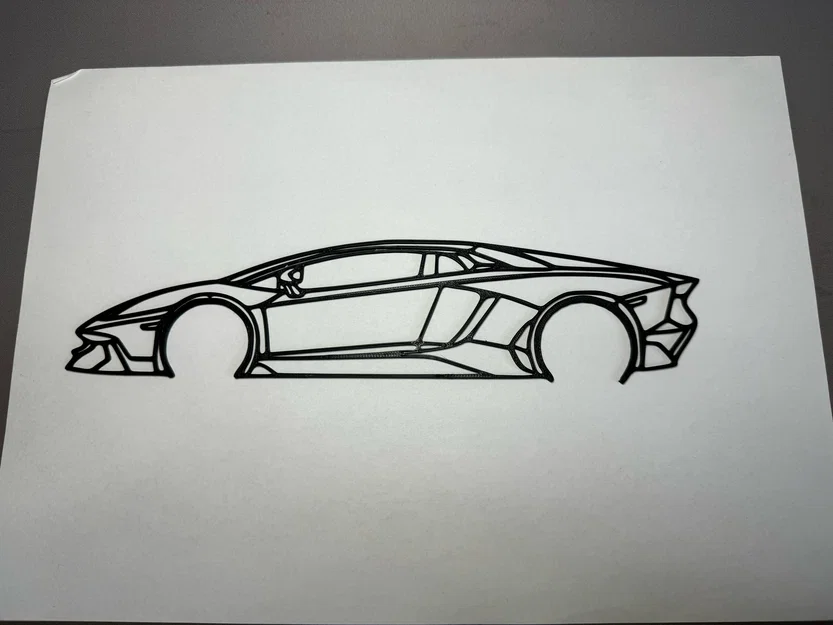 Mô hình trang trí tường Lamborghini Aventador in 3D phong cách tối giản - Image 1