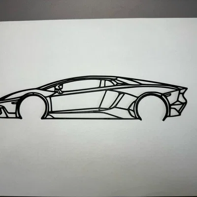 Mô hình trang trí tường Lamborghini Aventador in 3D phong cách tối giản