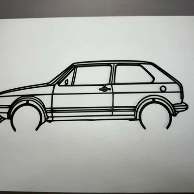 Mô hình 3D Volkswagen Golf GTI mk1 phong cách tối giản ấn tượng