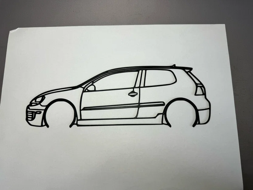 Mô hình trang trí Volkswagen Golf GTI mk5 - Thiết kế 3D tối giản - Image 1