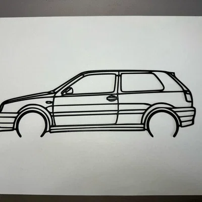Mô hình trang trí treo tường xe Volkswagen Golf GTI mk3 cực chất