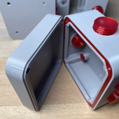Hộp junction box 4 ngõ vào kèm gioăng (gasket) in 3D