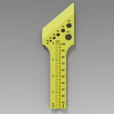 Scrape Measure - Dao cạo print bed kiêm thước đo ốc/vít