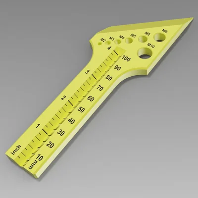 Scrape Measure - Dao cạo print bed kiêm thước đo ốc/vít