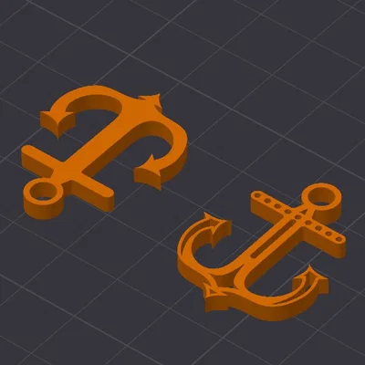 Anchor (Mỏ Neo) – 2 mẫu tối giản cho móc khóa & decor