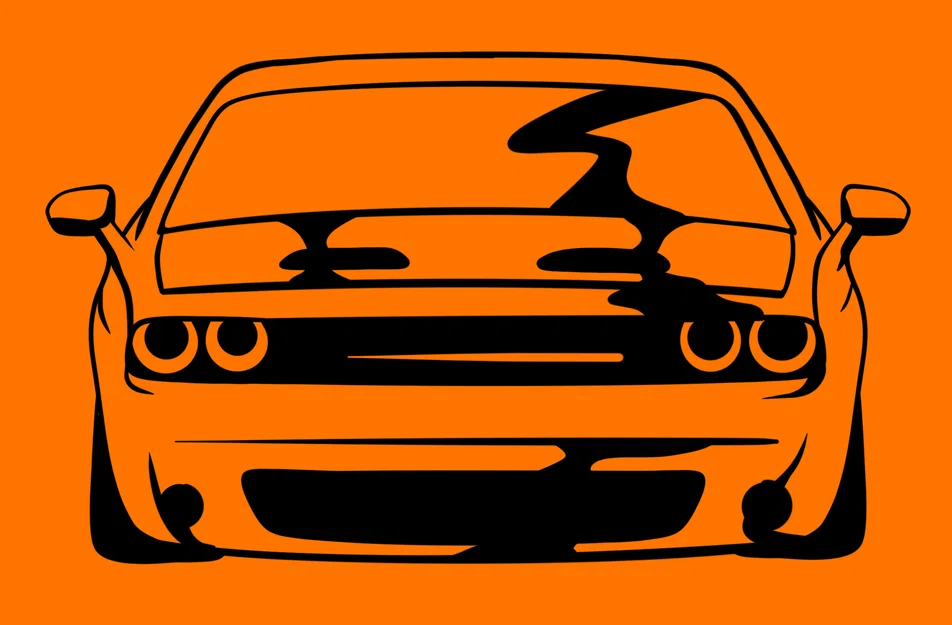 Mô hình trang trí tường Dodge Challenger Hellcat cực chất - Image 1