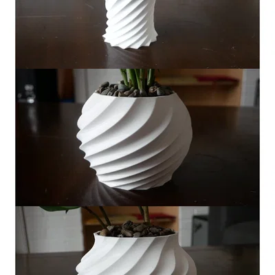 Bộ sưu tập chậu cây 3D hình xoắn ốc (Twisted Plant Pot) cực đẹp