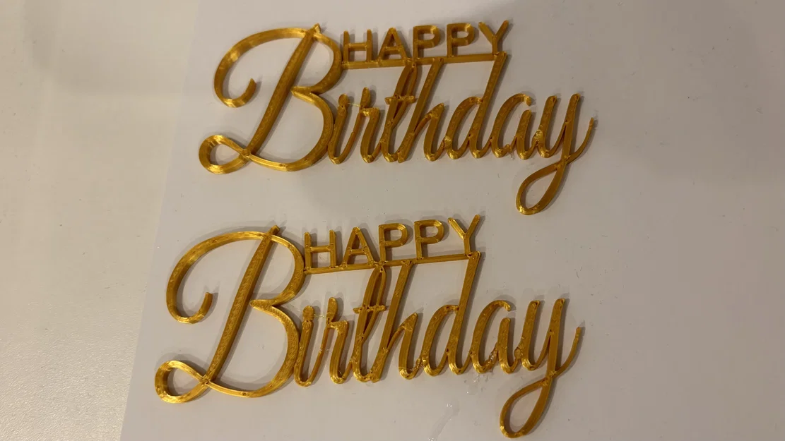 Mẫu in 3D phụ kiện cắm trang trí bánh sinh nhật Happy Birthday - Image 1