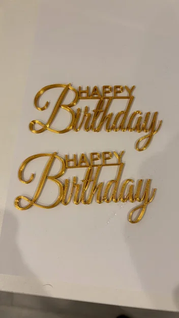Mẫu in 3D phụ kiện cắm trang trí bánh sinh nhật Happy Birthday - Image 3