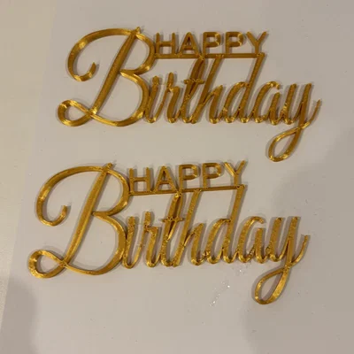 Mẫu in 3D phụ kiện cắm trang trí bánh sinh nhật Happy Birthday