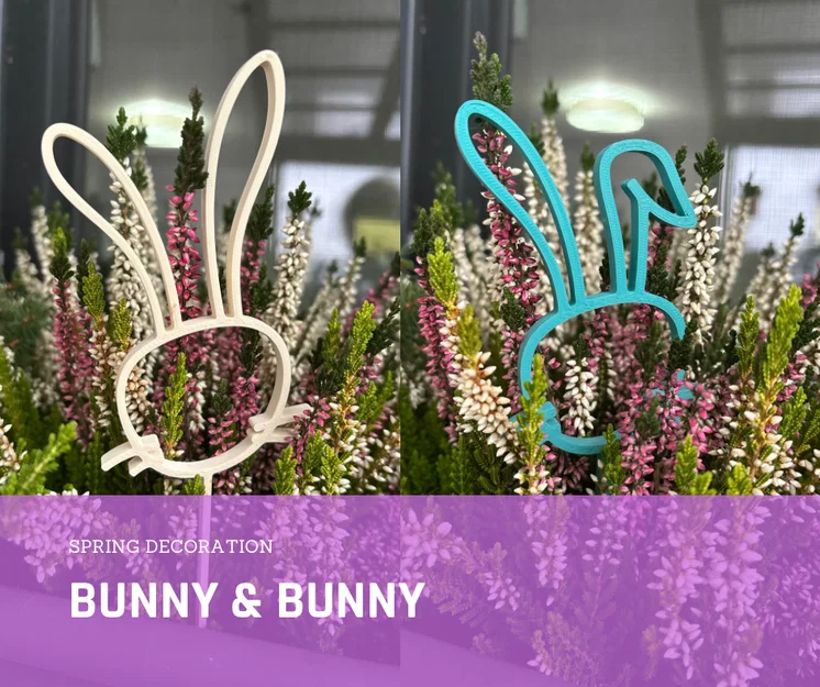 Trang trí Phục Sinh Bunny & bunny (cắm chậu hoa) - Image 1
