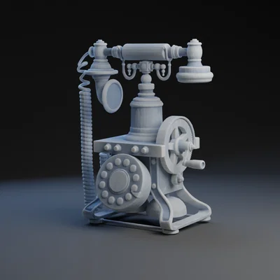 Mô hình 3D điện thoại cổ điển (Old Time Phone) decor cực đẹp