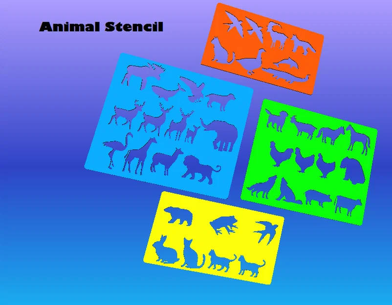 Bộ khuôn hình cắt (Stencil) hình các loài động vật cho bé sáng tạo - Image 1
