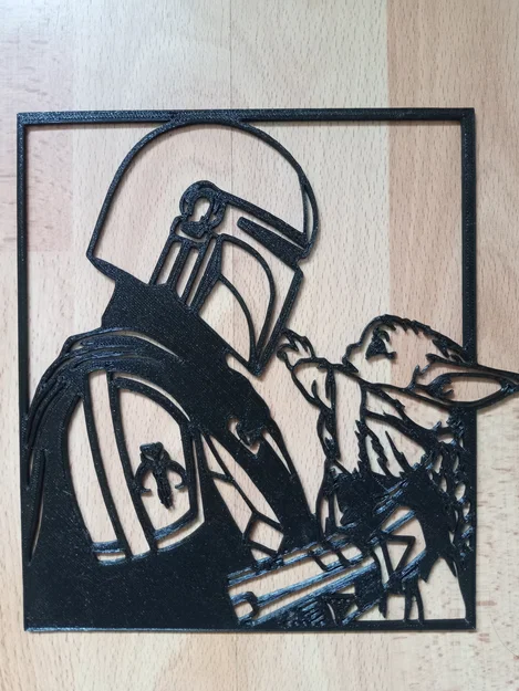 Tranh treo tường 2D Mandalorian và Grogu in 3D độc đáo - Image 1
