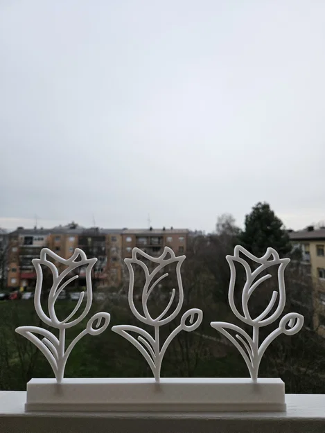 Mô hình trang trí 3D hoa Tulip để bàn đẹp mắt - Image 1
